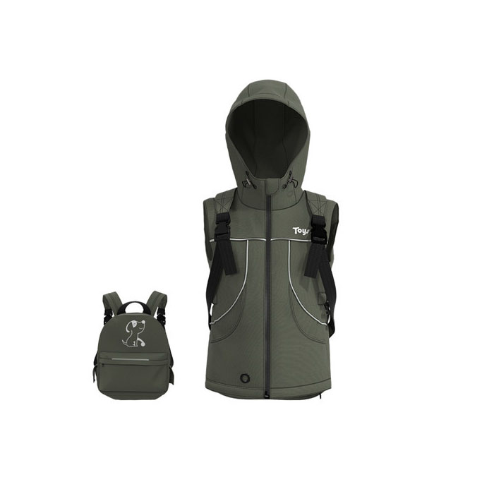 Kids outdoor vest with backpack for dog training