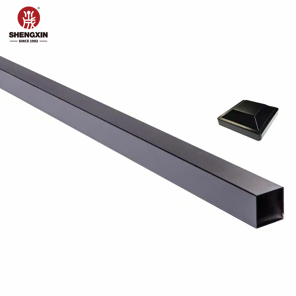 Powder Coating Square Shape Fence Post Decorative Removable Metal Fencing Posts