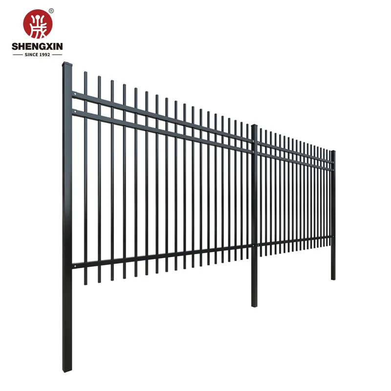 Home Garden Galvanized Powder Coated Welded Metal Tube Steel Picket Fence Panels