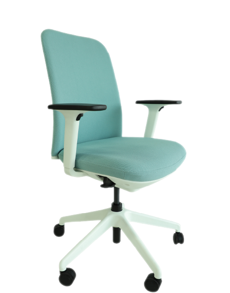Ergonomic chair with metal swivel feet