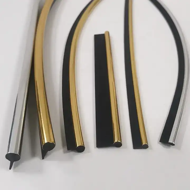 Customized Sizes Colorful Flexible Sofa and Furniture Chrome Gold PVC Plastic Edging Strip