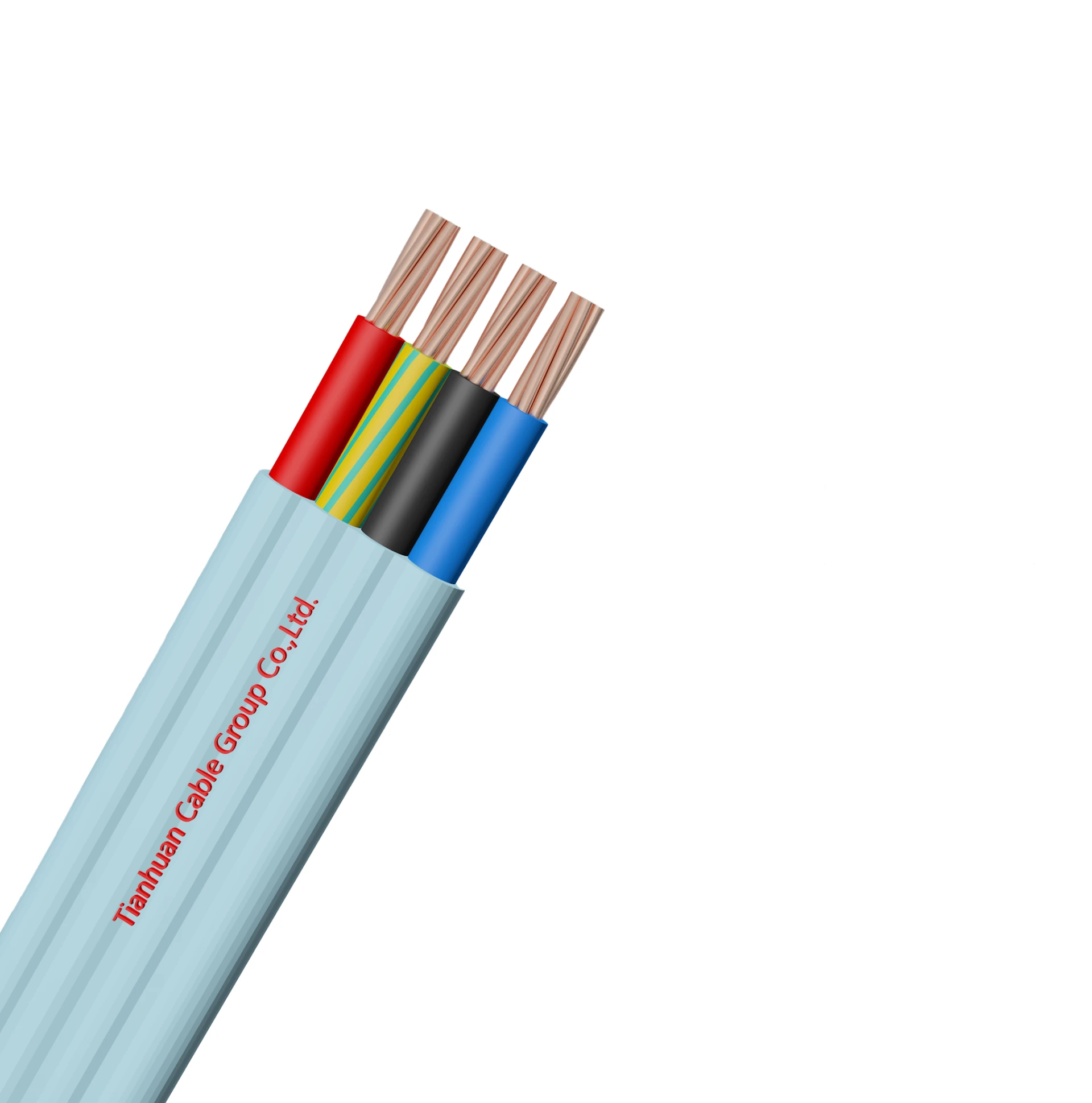 PVC Flat 3 Core + Earth Blue tps cable