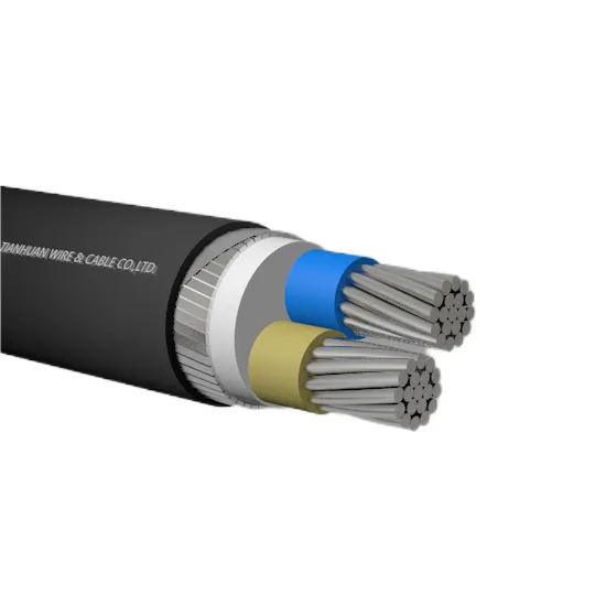 NA2XFGBY 0.6/1kv AL conductors XLPE insulated Galvanized Flar Steel Wire Armor and PVC sheathed power cable