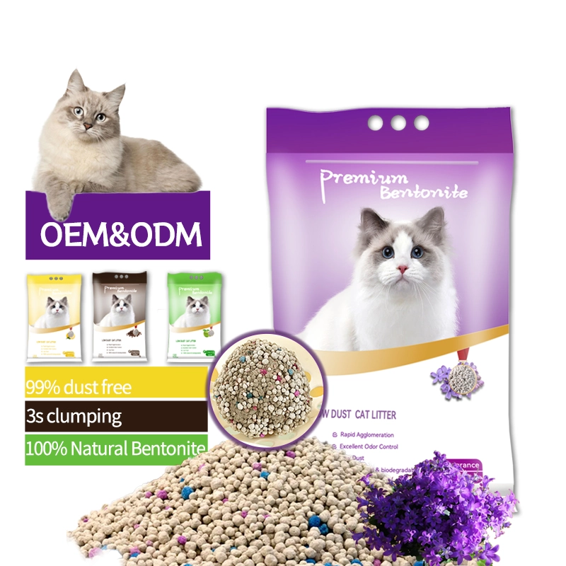 China Factory 5L Dust Free Strong Clumping Bentonite Cat Litter