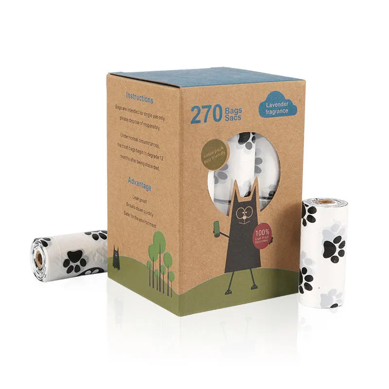 Custom Printed Doggie Pet Poop Bags Dog Shit Waste Bags Biodegradable Dog Poop Bags 270 Manufacture Box