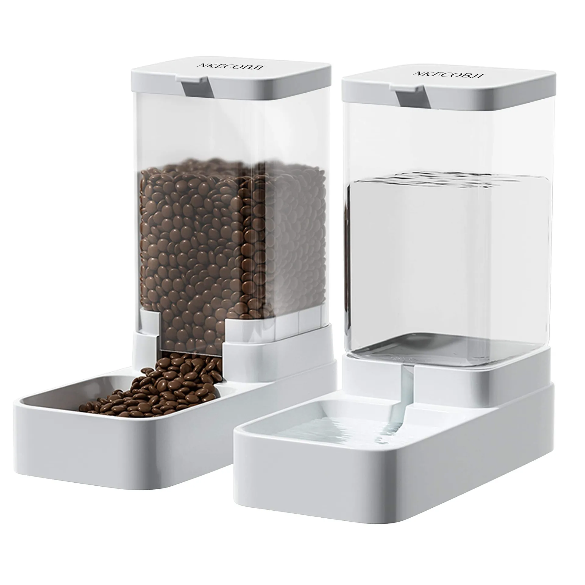Pet Feeder and Water Dispenser Set, Automatic Dog Feeder and Dog Water Dispenser for Dogs Cats Pets Animals Large Capacity