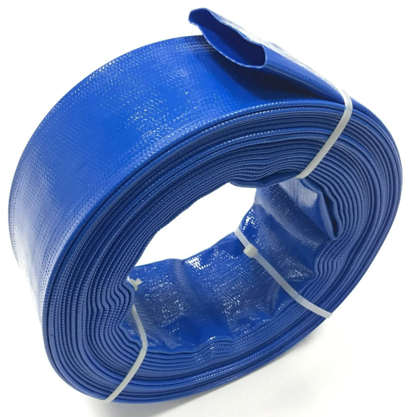 PVC flat hose for water transportation. PVC flat hose for water transportation.