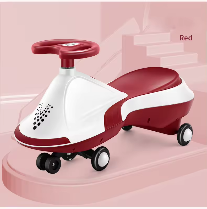 Baby sliding ride 4 wheel 2 in 1 push hand with music car toy baby children swing twisting kids riding toy on car