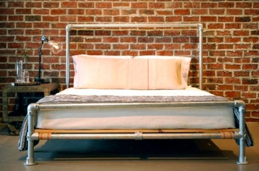 metal pipe headboard with 1/2&quot;, 3/4&quot; cast iron pipe fittings