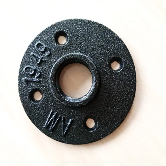 3/4inch malleable cast iron pipe fittings decorated iron floor flange for diy industrial pipe fittings table