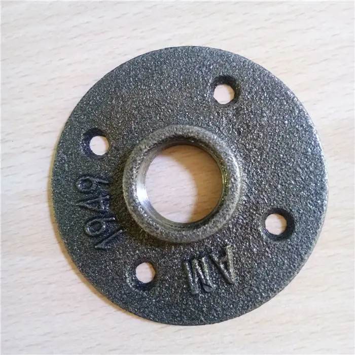 3/4 malleable iron black pipe floor flange