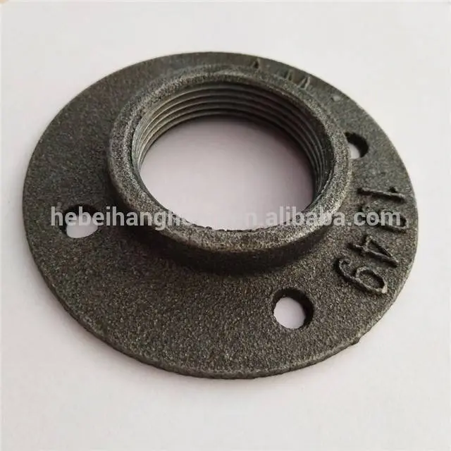 class150 black Malleable cast Iron Pipe Fitting floor flange