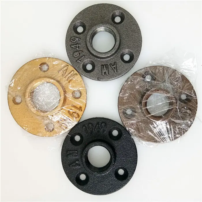 DN 15 20 25 Malleable Iron Pipe Fittings Floor Flange 1/2