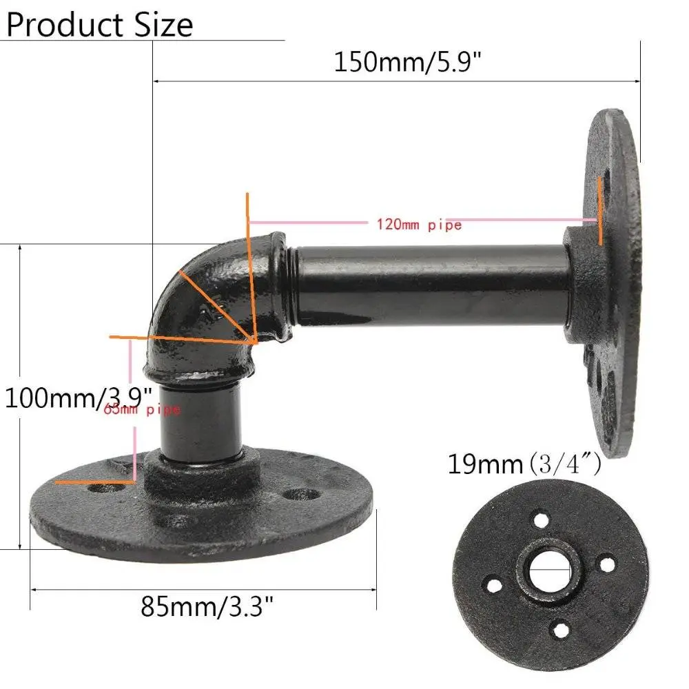 black Galvanized malleable iron tee/floor flange pipe fitting
