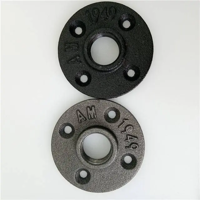 black furniture cast iron pipe fitting 3/4 1/2 inch  floor flange