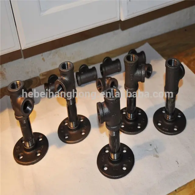 1/2 inch black malleable iron floor flanges pipe fittings