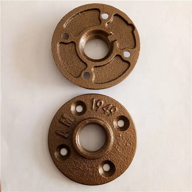 Brass floor flange pipe fitting, 1/2 inch