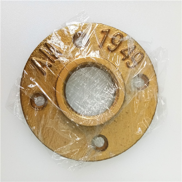 3/4&#039;&#039; brass color customized malleable iron floor flange