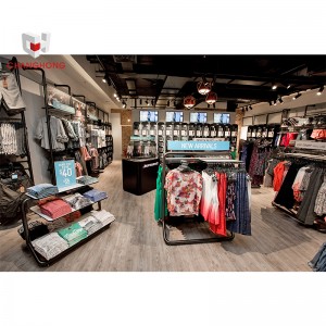 CHANGHONG professional furniture manufacturer showroom interior design in garment store furniture for garment shop shopping mall