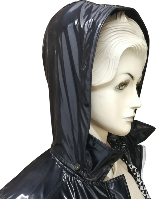 Faux Leather Coat PU Leather Raincoat for Women