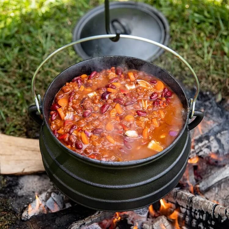 Classic Style BBQ Three Legged Cast Iron Pot Pre-Seasoned South African Potjie Pot