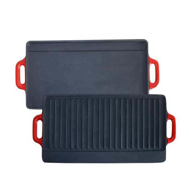 CAST IRON  REVERSIBLE GRILL AND GRIDDLE RECTANGLE GRIDDLE12.6x8 INCH