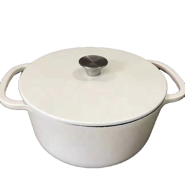New Product With Strength Store cast iron cookware Beige Color Enamel Cast Iron Dutch Oven