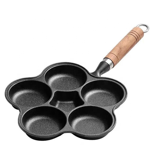 Pre-seasoned Breakfast Cast Iron Fried Pan Egg Baking Pan For Sale