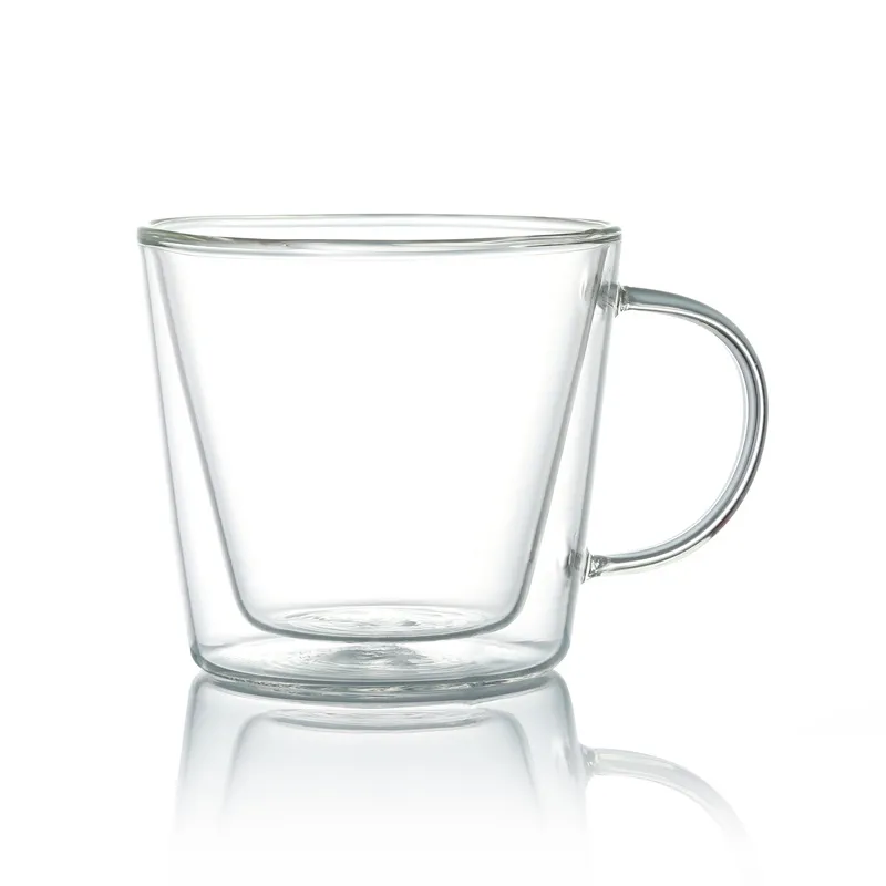 Double Wall Mug with Handle: Insulated Borosilicate Glass