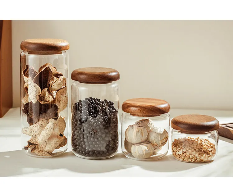 Glass Jar with Wooden Lid