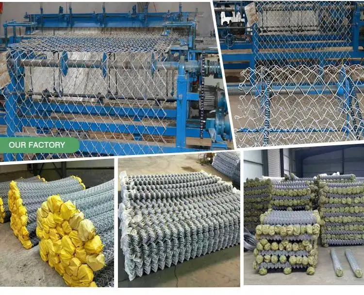 3.0mm Galvanized Chain Link Fence PVC Coated Mesh Rolls Cyclone Farm Wire