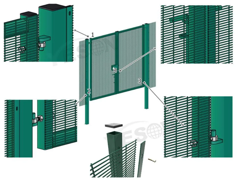 Clear View Anti Theft Anti Cut Fence 358 Anti Climb High Security Welded Wire Mesh Fence Panels