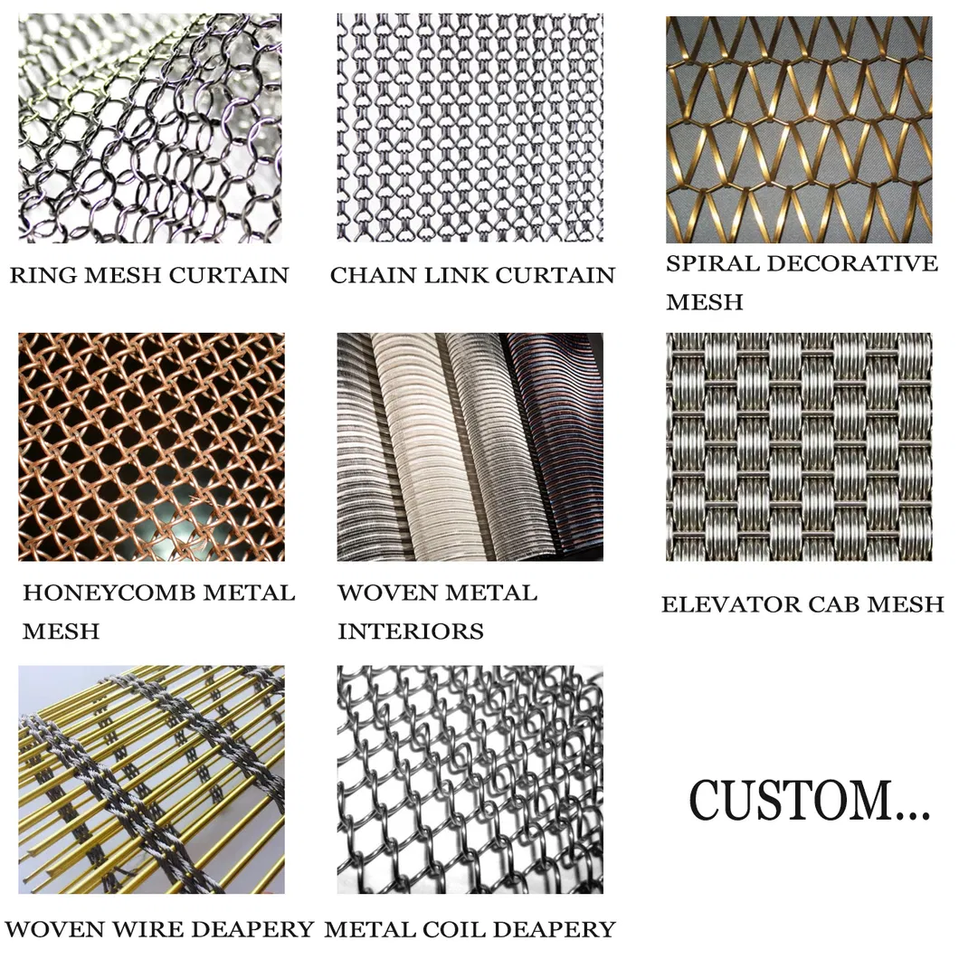 cheap deco mesh Gold Spiral Mesh Metal Room Divider Curtain / Decorative Mesh