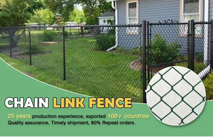 3.0mm Galvanized Chain Link Fence PVC Coated Mesh Rolls Cyclone Farm Wire