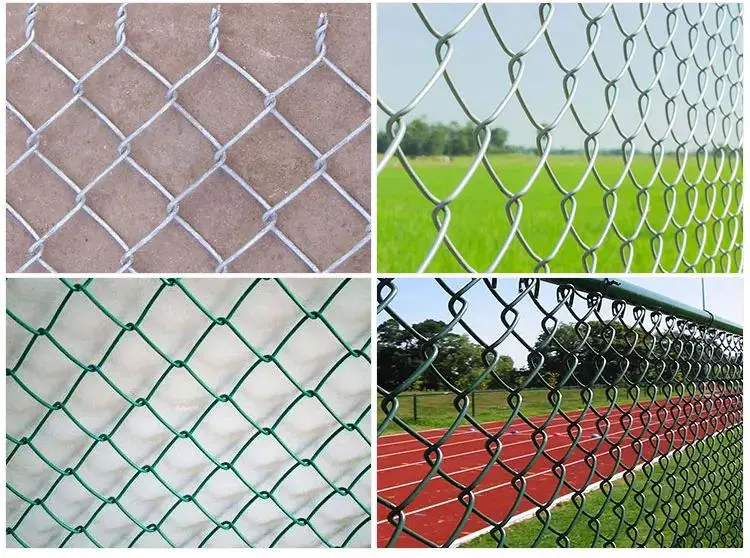 3.0mm Galvanized Chain Link Fence PVC Coated Mesh Rolls Cyclone Farm Wire