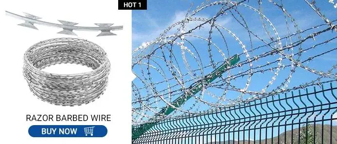 Concertina 150X150mm Square Diamond Hole Razor Wire Welded Mesh Fence