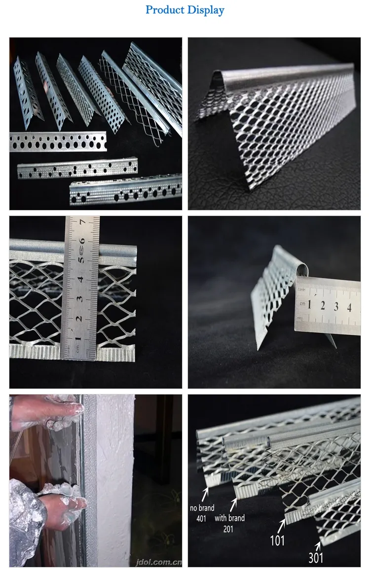Galvanized Steel Plaster Stop Bead Drywall External Corner Bead Protect Mesh