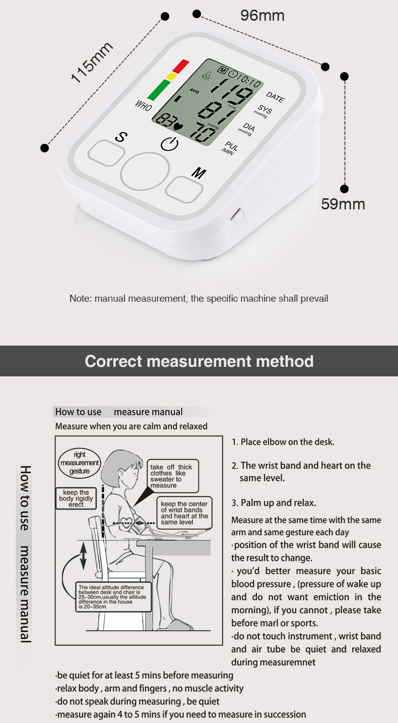 ORIENTMED automatic Digital Electronic blood pressure with USB line in stock