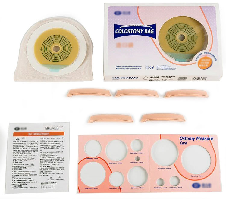 Two pieces disposable hydrocolloid ostomy bag