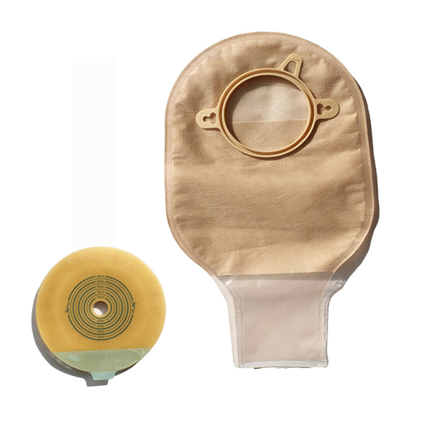 Two pieces disposable hydrocolloid ostomy bag