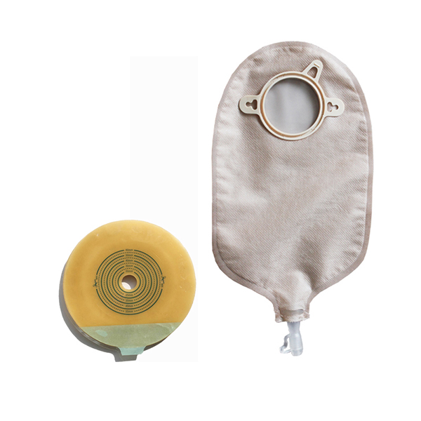 Two pieces disposable hydrocolloid ostomy bag