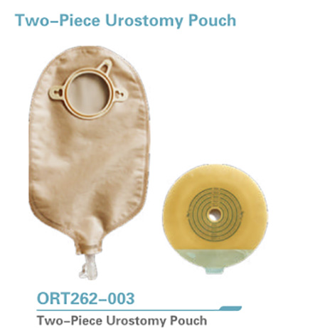Two pieces disposable hydrocolloid ostomy bag
