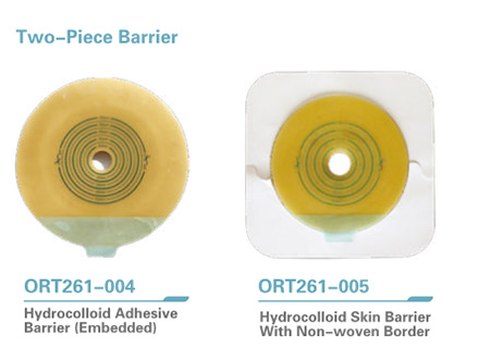Two pieces disposable hydrocolloid ostomy bag