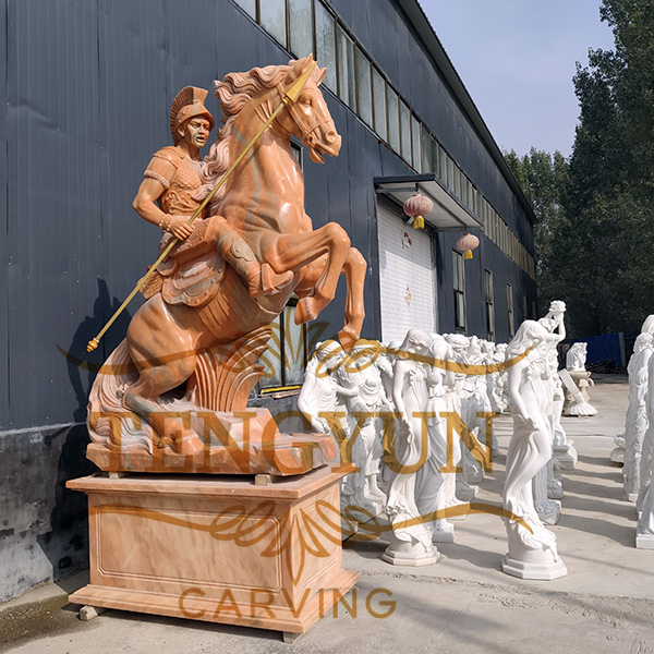 warrior horse statue stone