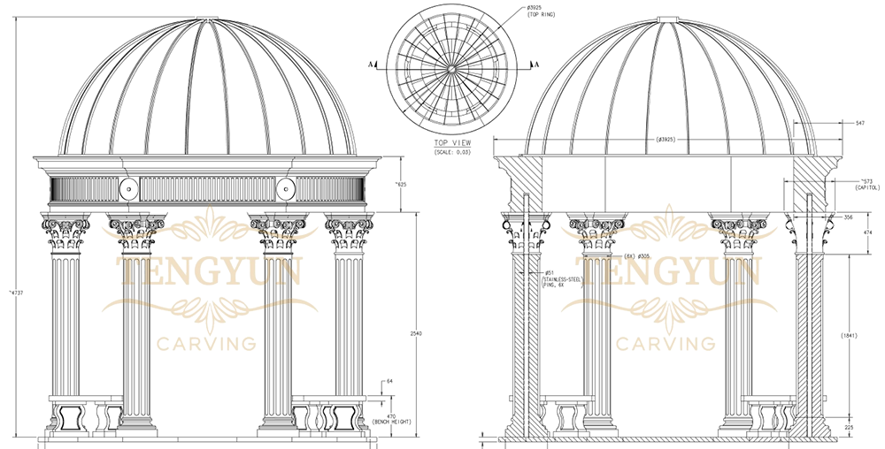 MARBLE GAZEBO TENGYUN DRAWING