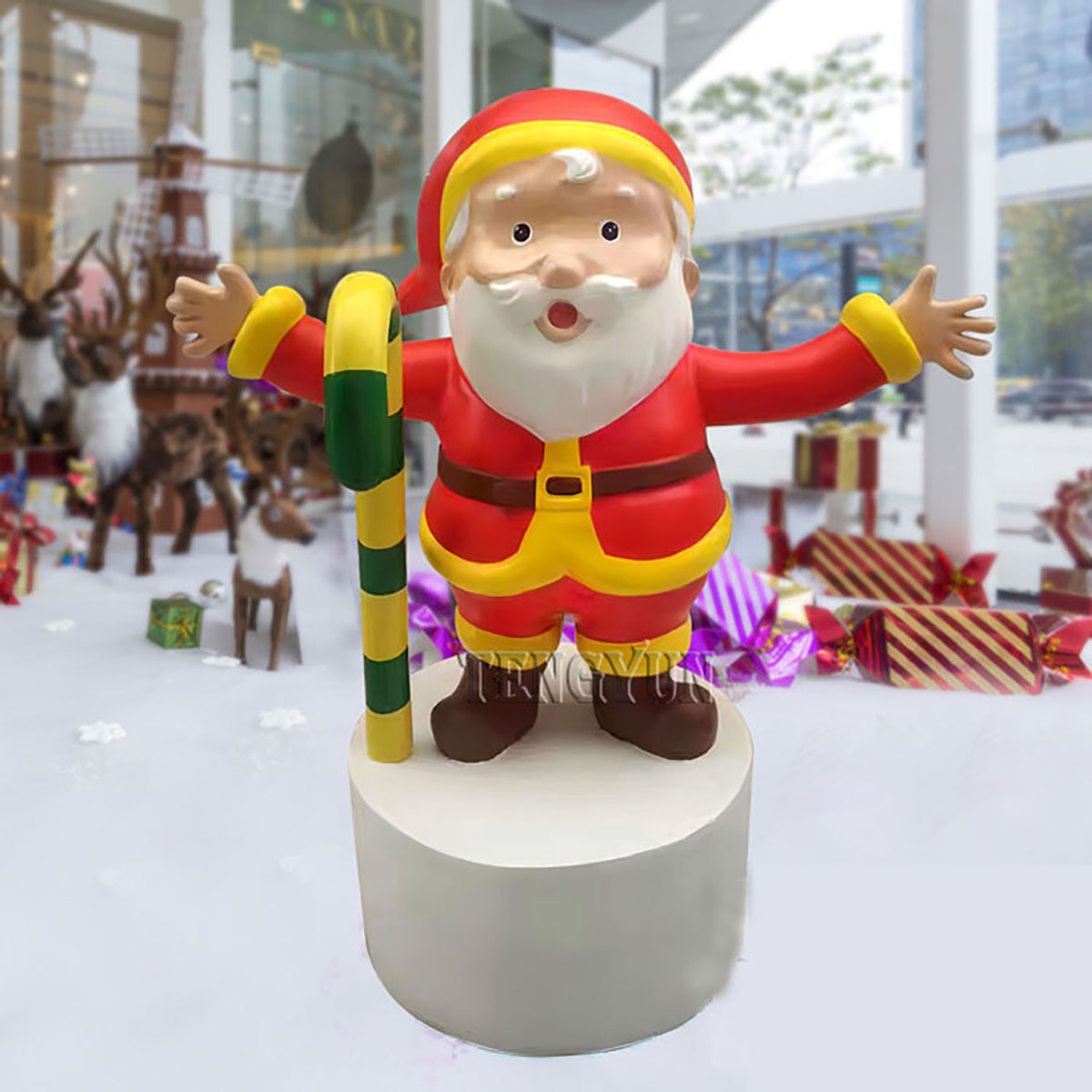 Indoor decoration life size resin santa claus statues for christmas 1