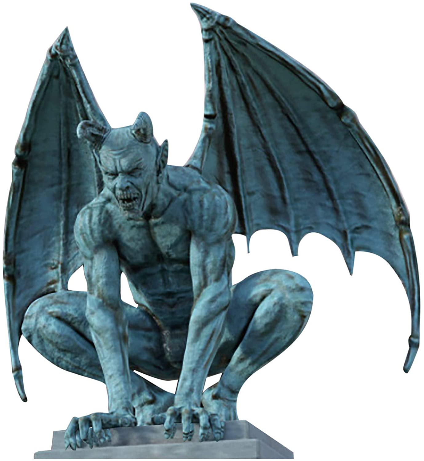 Retro griffin statue life size bronze winged ghost sculpture for roof decoration