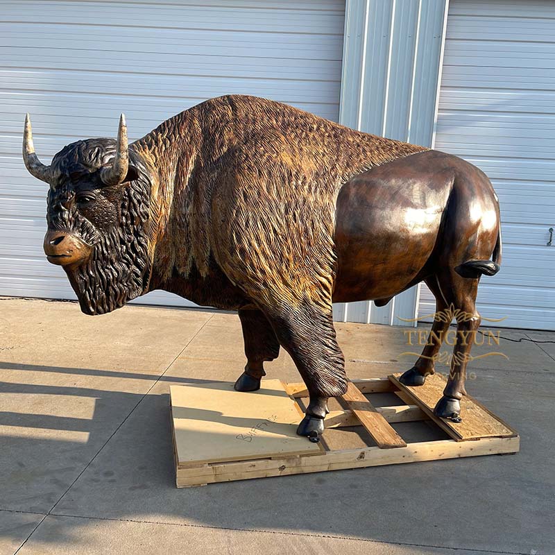 bronze bison sculpture (2)