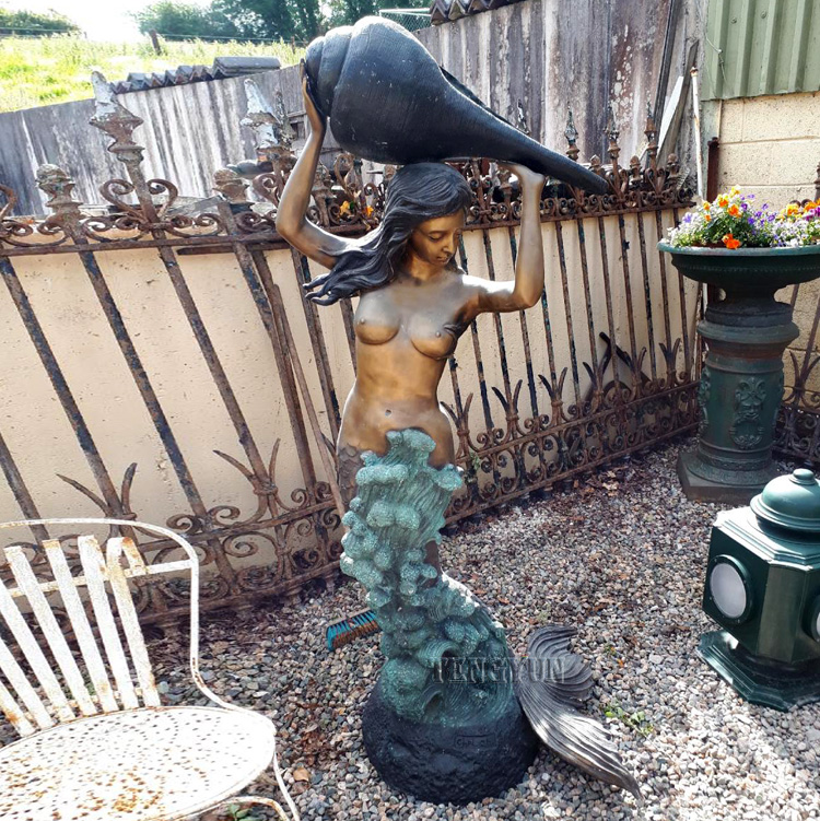 Bronze mermaid sculpture (5)