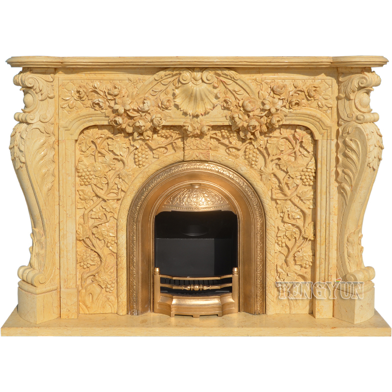 https://www.firststatue.com/cultured-stone-fireplace-mantel-shelf-continental-insert-egypt-beige-yellow-marble-corner-electric-fireplace-product/